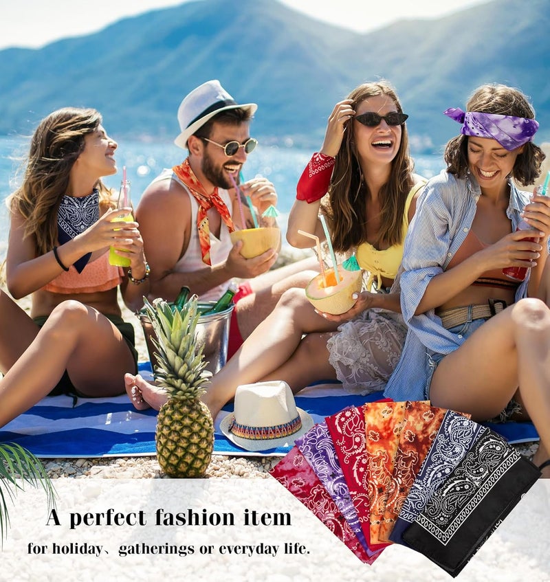 YSense 14 pieces Bandanas Paisley Print Novelty Headband Cowboy Headwraps Scarfs Hair Head Bandana for Women Men Boy Girl - Image 4